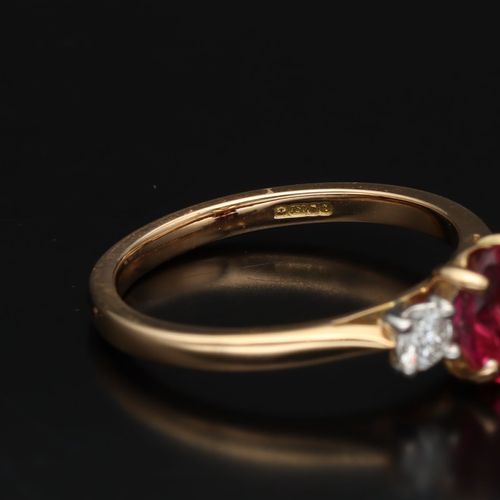 18ct Gold Pink Tourmaline and Diamond Ring image-4