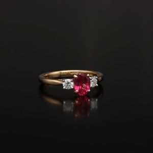 18ct Gold Pink Tourmaline and Diamond Ring