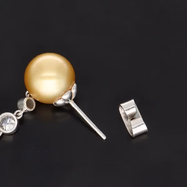 South Sea Pearl & Diamond Earrings