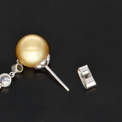 South Sea Pearl & Diamond Earrings image-4