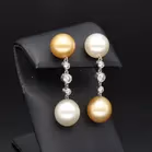 South Sea Pearl & Diamond Earrings