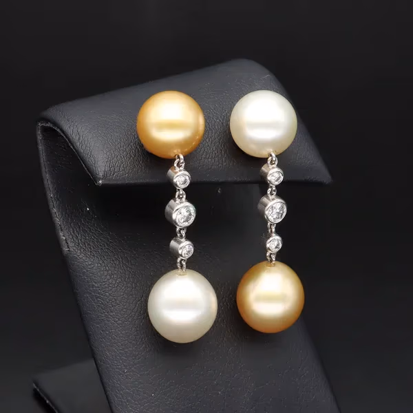 South Sea Pearl & Diamond Earrings