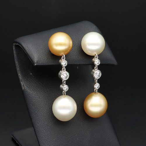 South Sea Pearl & Diamond Earrings image-1