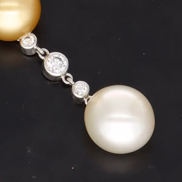 South Sea Pearl & Diamond Earrings
