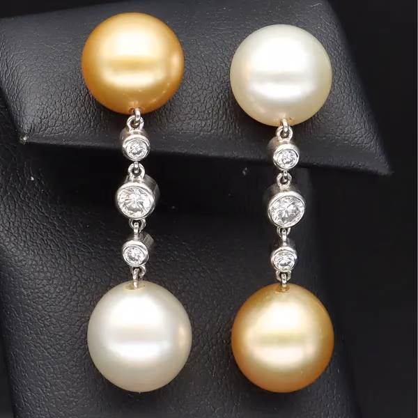 South Sea Pearl & Diamond Earrings