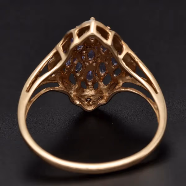 Gold Tanzanite Diamond Ring