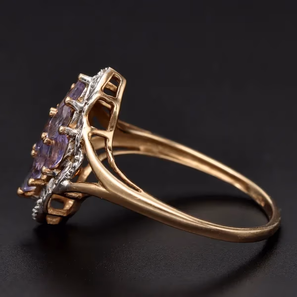 Gold Tanzanite Diamond Ring