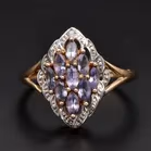 Gold Tanzanite Diamond Ring