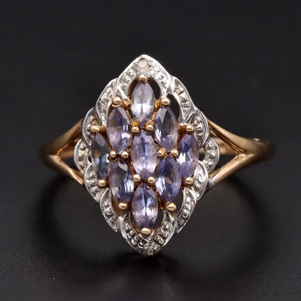 Gold Tanzanite Diamond Ring