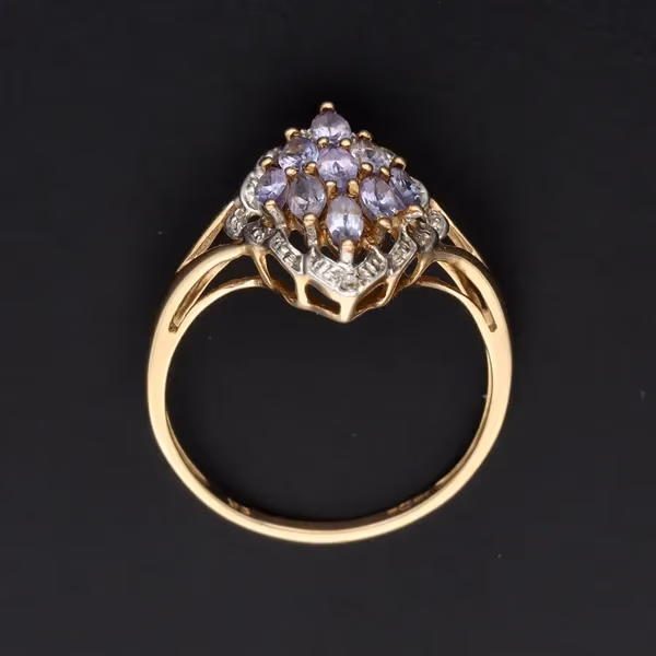 Gold Tanzanite Diamond Ring