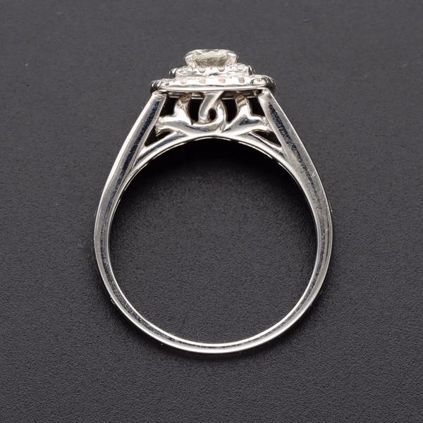 18ct White Gold Double Halo Diamond Ring