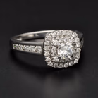 18ct White Gold Double Halo Diamond Ring