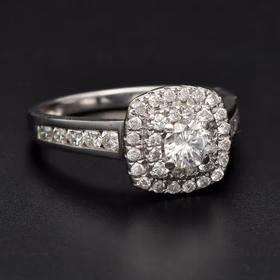 18ct White Gold Double Halo Diamond Ring