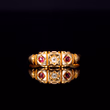 360° view of The Antique Victorian 1883 Diamond And Ruby Three Stone Ring