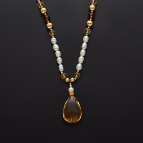 Freshwater Pearls and Citrine Necklace