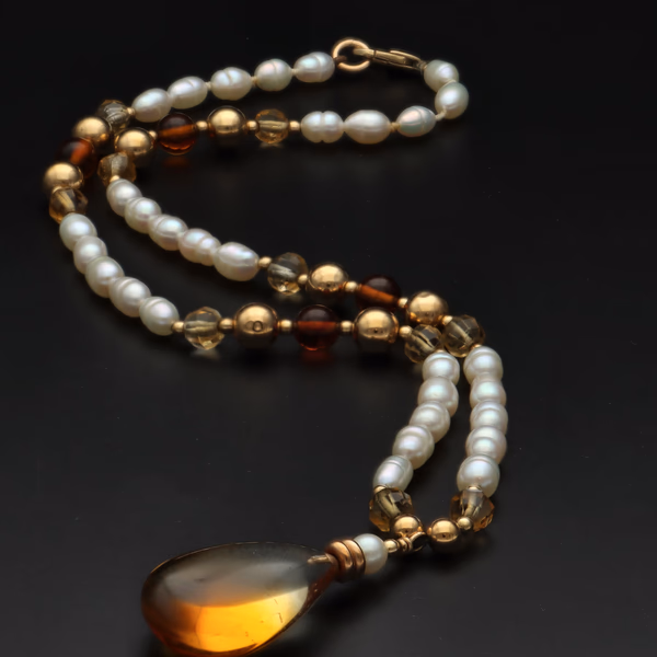 Freshwater Pearls and Citrine Necklace