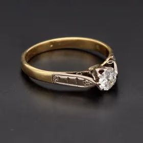 Vintage 18ct Yellow Gold Diamond Solitaire Ring