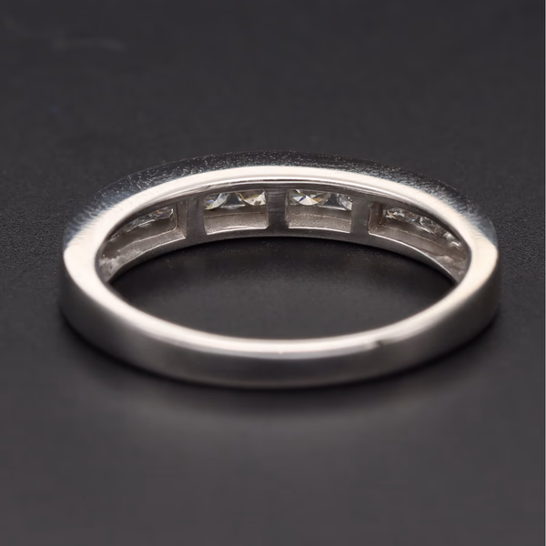 18ct White Gold Half Eternity Ring With Round Brilliant Diamonds