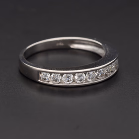 18ct White Gold Half Eternity Ring With Round Brilliant Diamonds