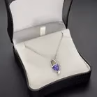 18ct White Gold Tanzanite & Diamond Necklace