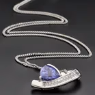 18ct White Gold Tanzanite & Diamond Necklace