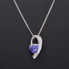 18ct White Gold Tanzanite & Diamond Necklace