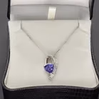 18ct White Gold Tanzanite & Diamond Necklace