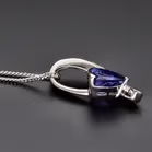 18ct White Gold Tanzanite & Diamond Necklace