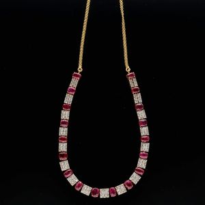 Vintage 18ct Gold Ruby Necklace