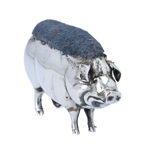 Edwardian Silver Pig Pin Cushion image-3