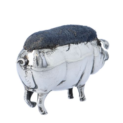 Edwardian Silver Pig Pin Cushion image-2