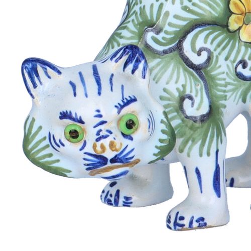 Pair of French Faience Desvres Cats image-2