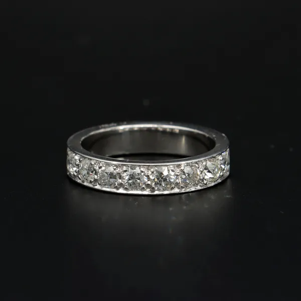 Platinum 1.1ct Diamond Half Eternity Ring