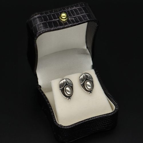 Pair of Georg Jensen Silver Heritage Design Earrings image-1