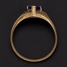 9ct Gold Amethyst Diamond Dress Ring