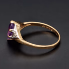 9ct Gold Amethyst Diamond Dress Ring