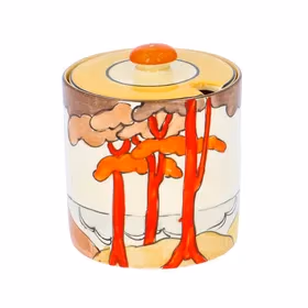 Clarice Cliff Coral Firs Preserve Pot