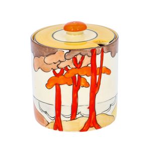Clarice Cliff Coral Firs Preserve Pot