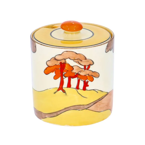 Clarice Cliff Coral Firs Preserve Pot