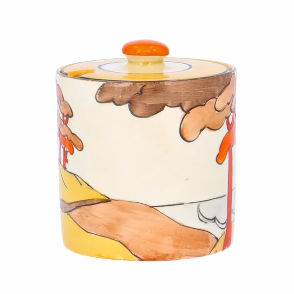 Clarice Cliff Coral Firs Preserve Pot