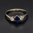 18ct White Gold Sapphire & Diamond Ring