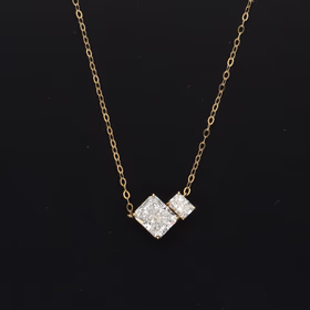 18ct Yellow Gold Lab Grown Diamond Two Stone Pendant