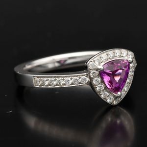18ct Gold Pink Sapphire and Diamond Ring