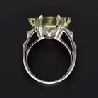 Unusual White Gold Quatrafoil Shape Citrine & Diamond Ring