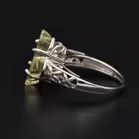 Unusual White Gold Quatrafoil Shape Citrine & Diamond Ring