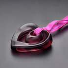 Lalique Heart Pendant in Purple Glass