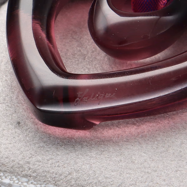 Lalique Heart Pendant in Purple Glass