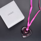 Lalique Heart Pendant in Purple Glass