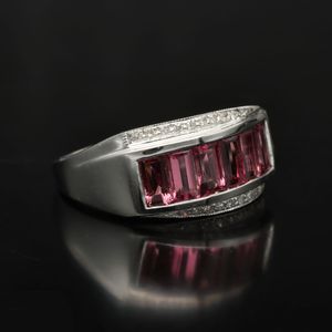 14ct Gold Pink Tourmaline and Diamond Ring