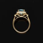 9ct Gold Blue Topaz and Diamond Ring